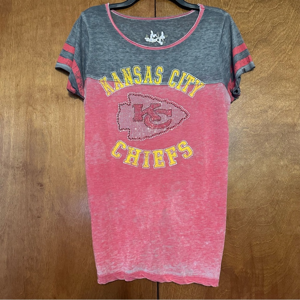 Kansas City Chiefs Women's Short Sleeve Tee - Gray and Red